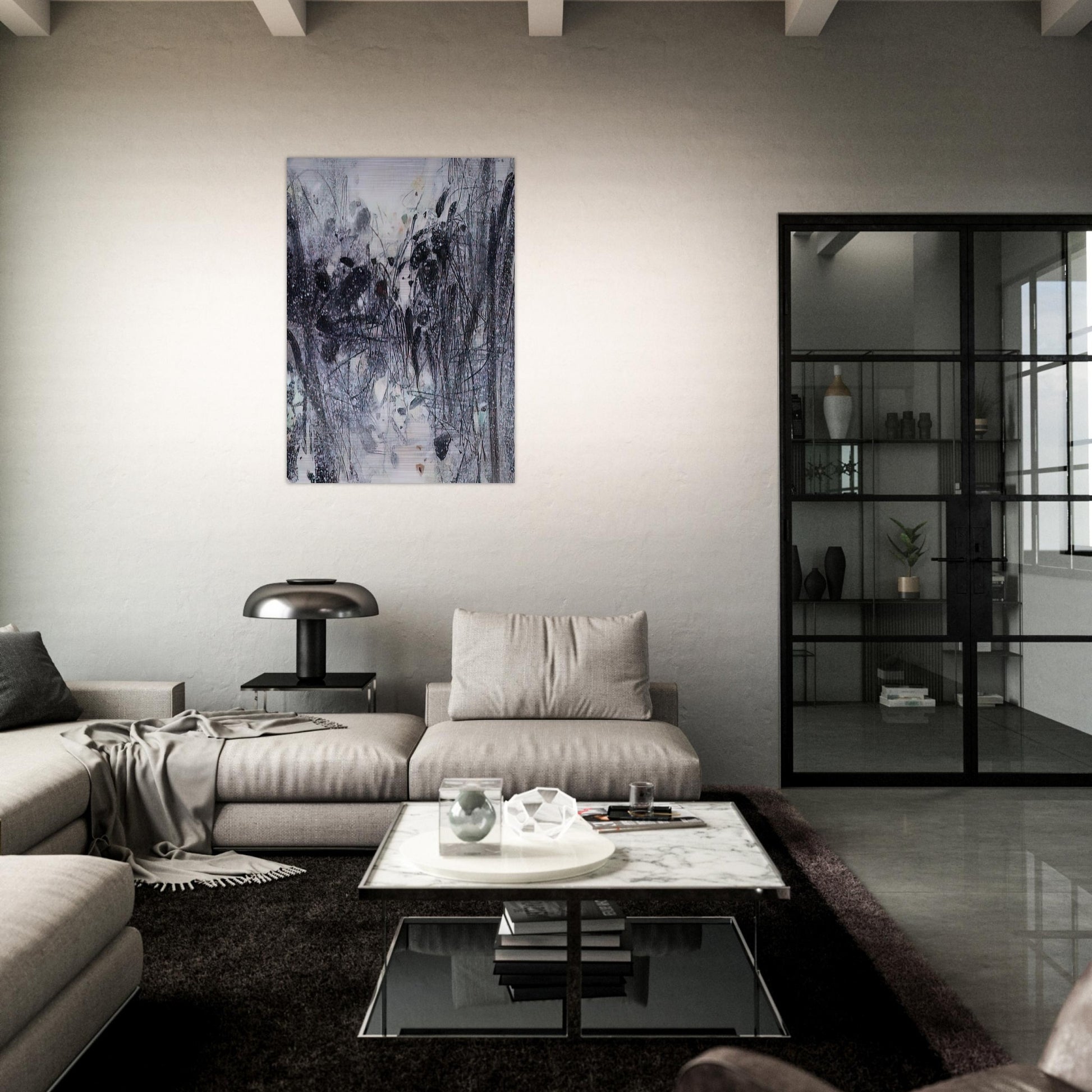 EVOCATION BLEUE 1989 - Chu teh Chun Brushed Aluminum Print - 70x100 cm / 28x40 inches | Chu teh Chun Aluminum Print | Chu teh Chun Prints