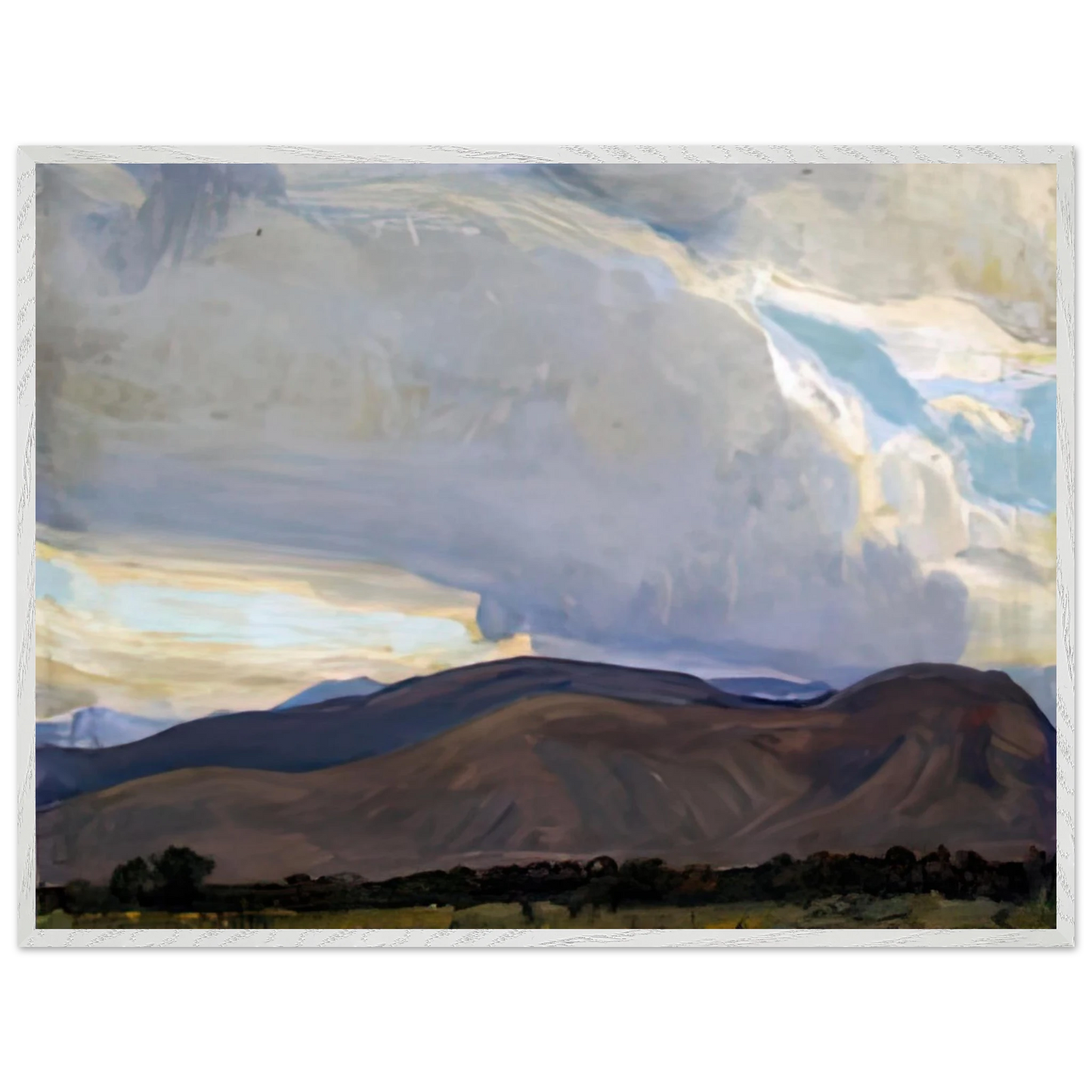Maynard Dixon - STORM FROM THE SIERRA 1937 Wall art - 70x100 cm / 28x40 inches - Premium Wooden Framed Poster With Fine Art Paper-canvas - White frame
