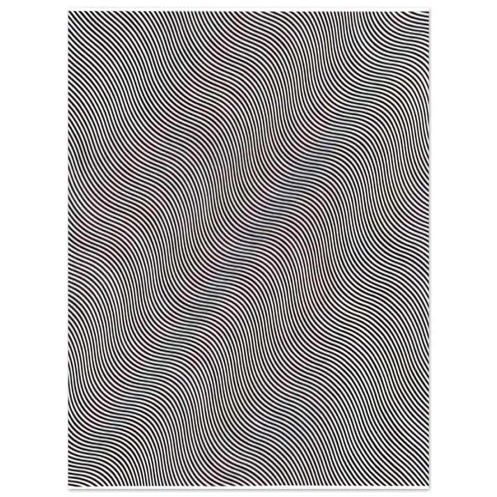Bridget Riley - UNTITLED DIAGONAL CURVE 1966  75x100 cm / 30x40inches Fine Art Poster