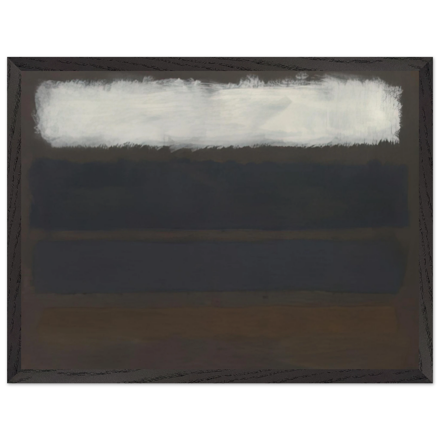 Mark Rothko - No. 14 Horizontals, White over Darks - 1961 Wall Art - 30x40 cm / 12x16 inches - Premium Wooden Framed Poster With Fine Art Paper - Black frame