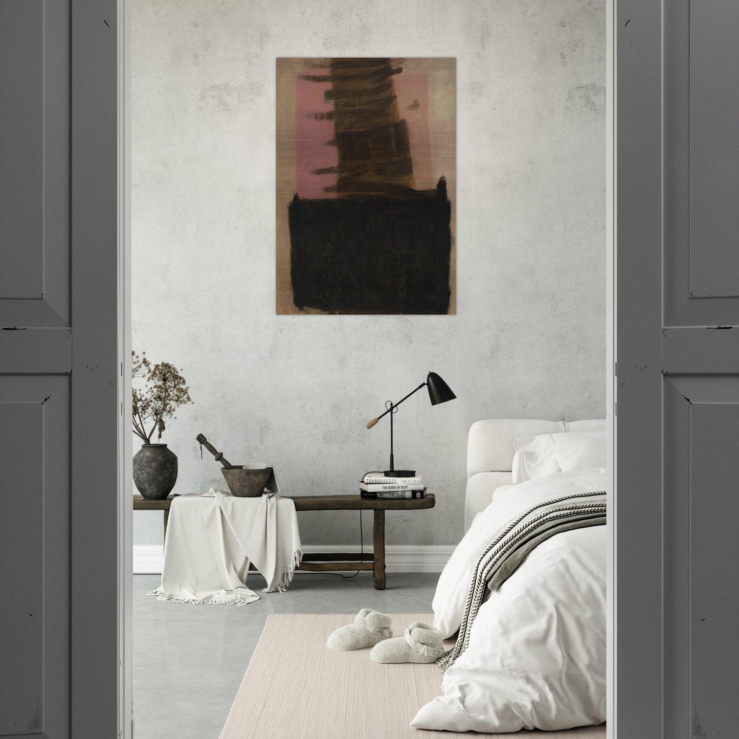 Composition in Black  Ochre - 1957 - Adja Yunkers Brushed Aluminum Print - 70x100 cm / 28x40 inches | Adja Yunkers Aluminum Print | Adja Yunkers Prints