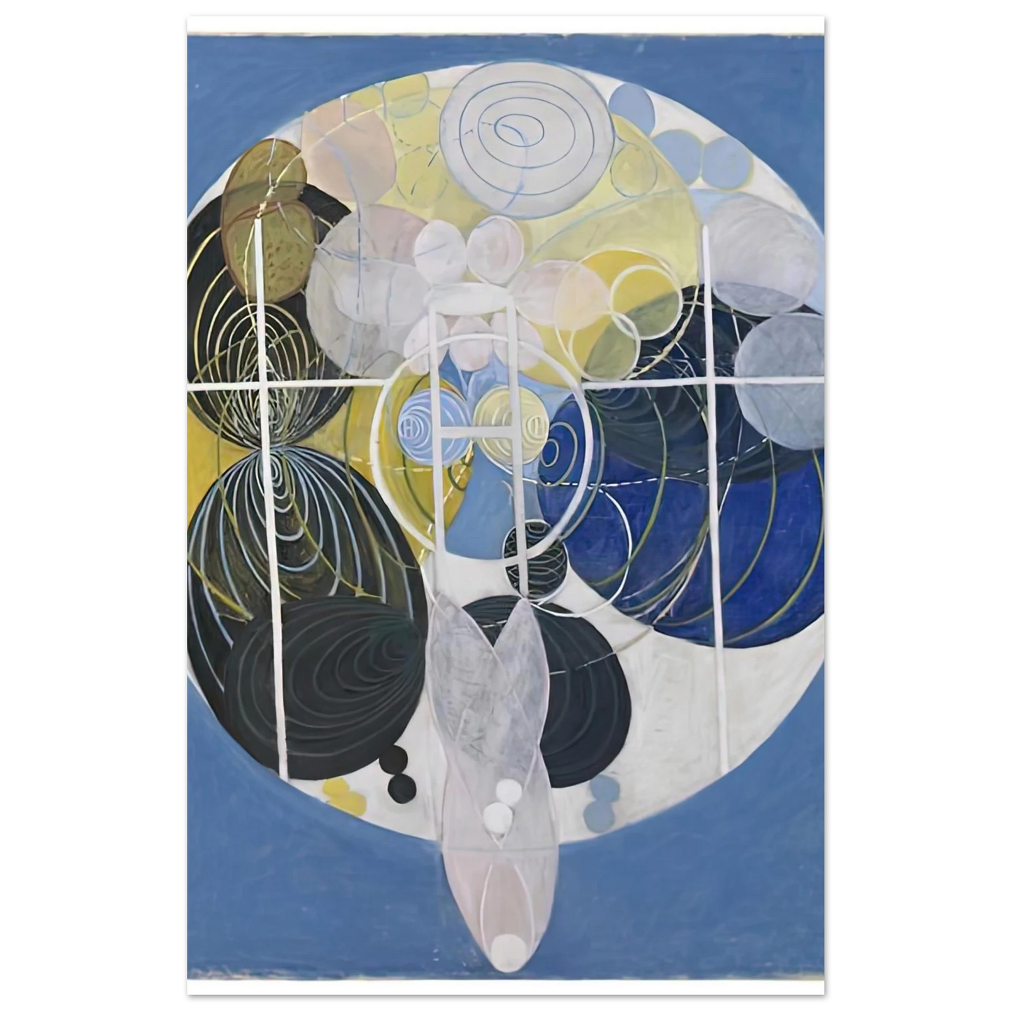 Hilma af Klint - THE LARGE FIGURE PAINTINGS NR 5 1907 Wall art - 20x25 cm / 8x10 inches - Premium Wooden Framed Poster With Fine Art Paper-canvas - Wood frame
