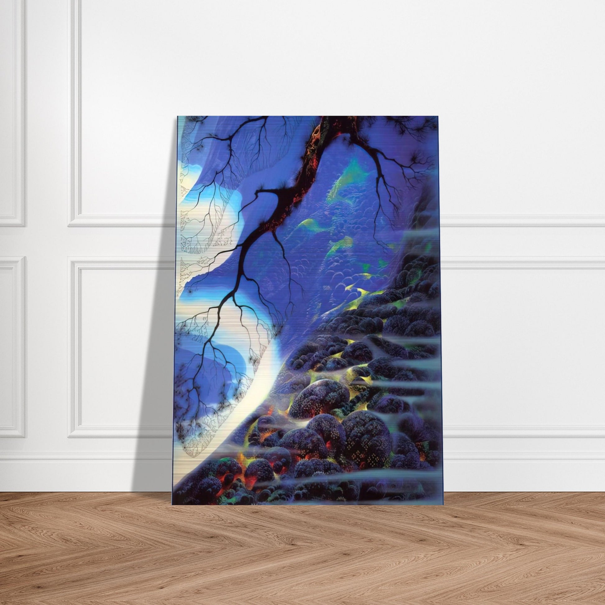 Mystical Big Sur - Eyvind Earle Brushed Aluminum Print - 70x100 cm / 28x40 inches | Eyvind Earle Aluminum Print | Eyvind Earle Prints