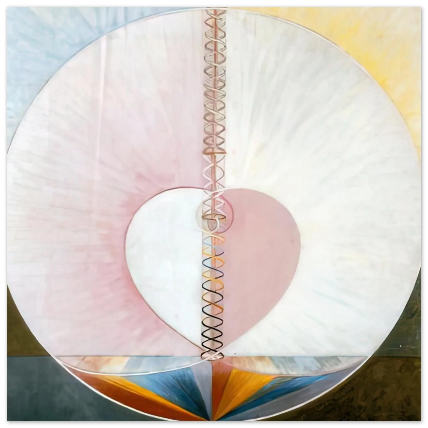Hilma af Klint - WHAT A HUMAN BEING IS 1910 Wall art - 40x40 cm / 16x16 Inches - Premium Wooden Framed Poster With Fine Art Paper - Black frame