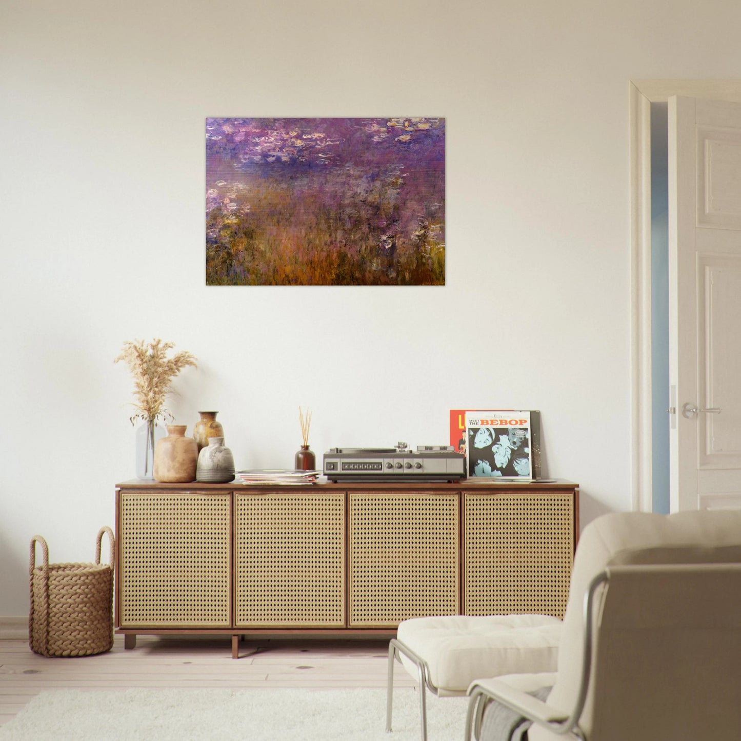 Agapanthus center panel - claude monet Brushed Aluminum Print - 70x100 cm / 28x40 inches | claude monet Aluminum Print | claude monet Prints