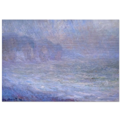 Cliffs at Pourville, Rain - claude monet Brushed Aluminum Print - 70x100 cm / 28x40 inches | claude monet Aluminum Print | claude monet Prints