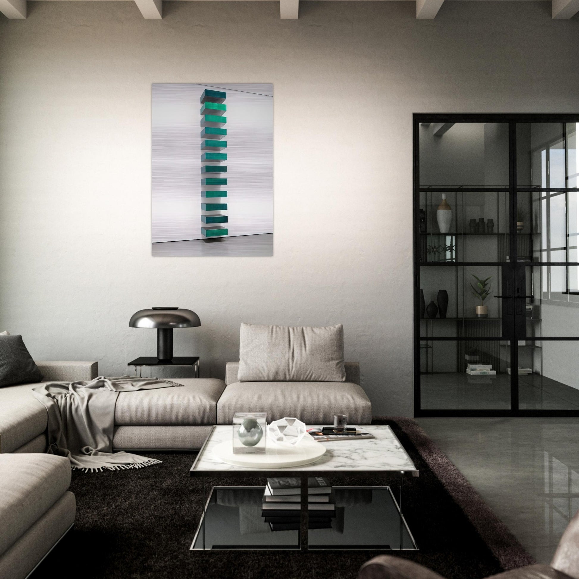 Untitled - 1967 - Donald Judd Brushed Aluminum Print - 70x100 cm / 28x40 inches | Donald Judd Aluminum Print | Donald Judd Prints