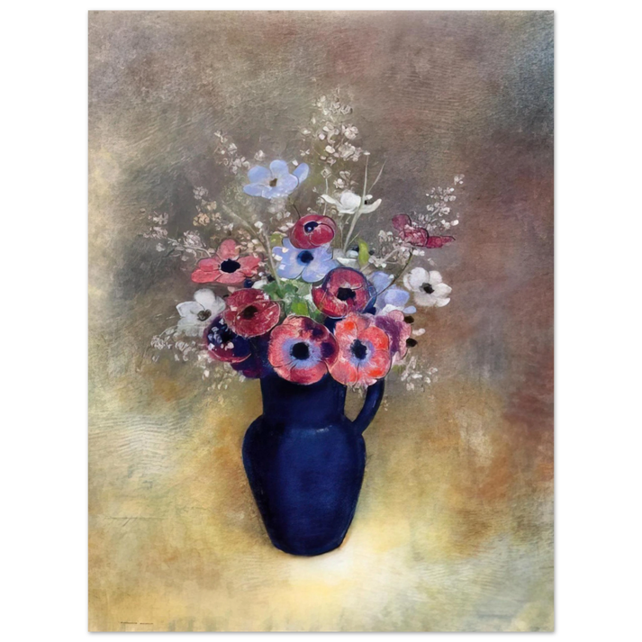 Odilon Redon - ANEMONES IN A JUG  75x100 cm / 30x40inches Fine Art Poster