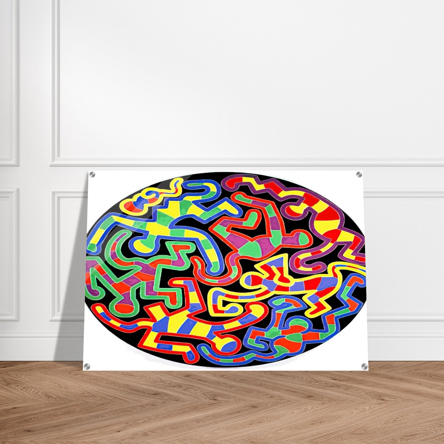 MONKEY PUZZLE 1988 - Keith Haring Acrylic Print - 70x100 cm / 28x40″ inches | Keith Haring Art For Sale