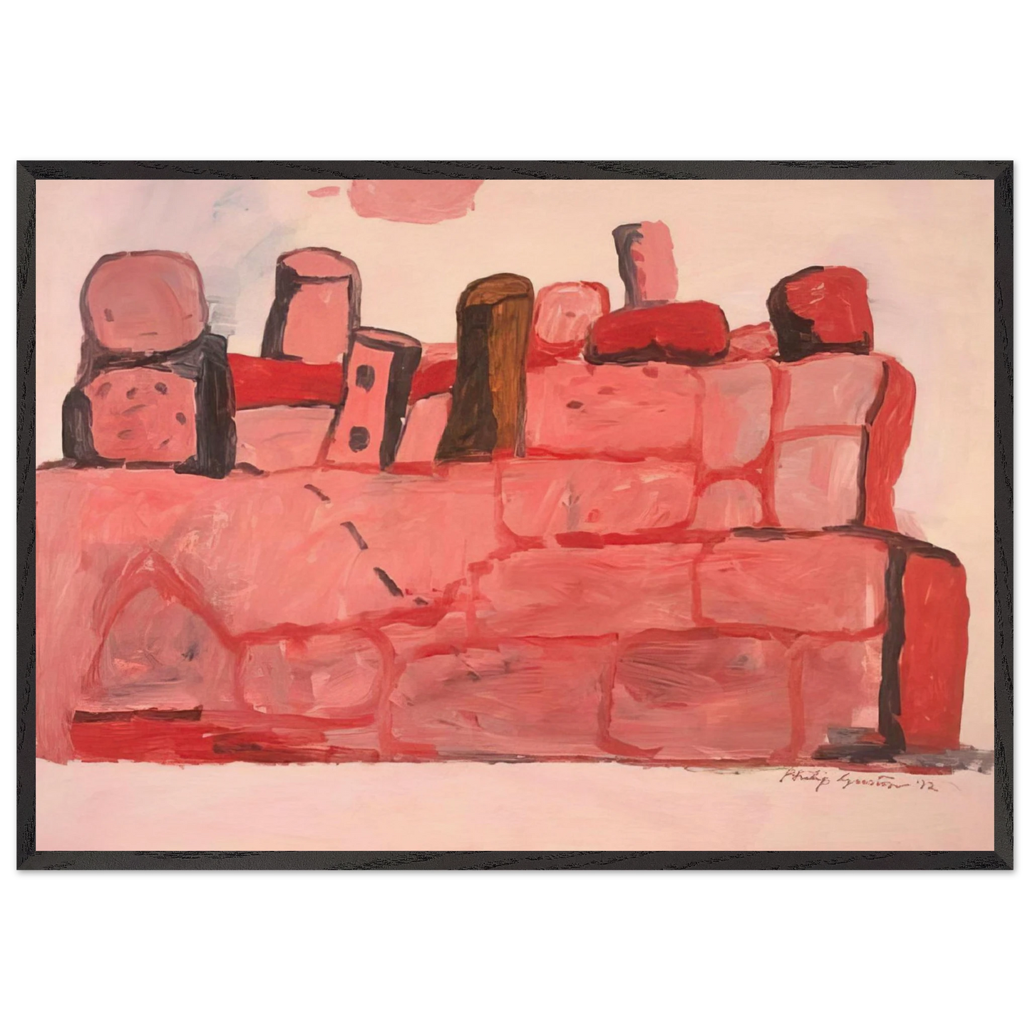 CERVETERI 1972 - Philip Guston 70x100 cm / 28x40 inches Framed Art Print – Black Wooden Frame