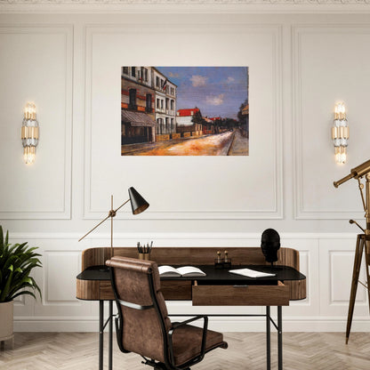 ASNIERES STREET - Maurice Utrillo Brushed Aluminum Print - 70x100 cm / 28x40 inches | Maurice Utrillo Aluminum Print | Maurice Utrillo Prints