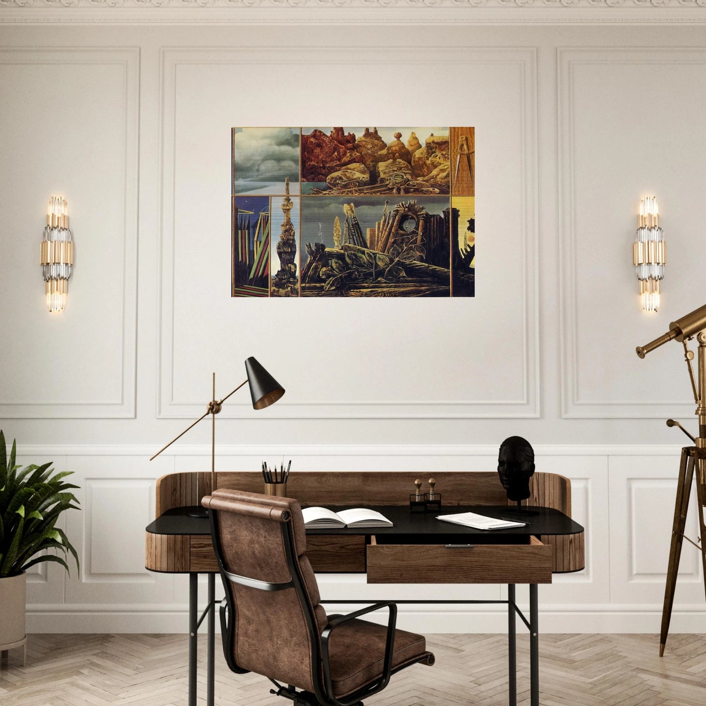 Painting for Young People - Max Ernst Brushed Aluminum Print - 70x100 cm / 28x40 inches | Max Ernst Aluminum Print | Max Ernst Prints