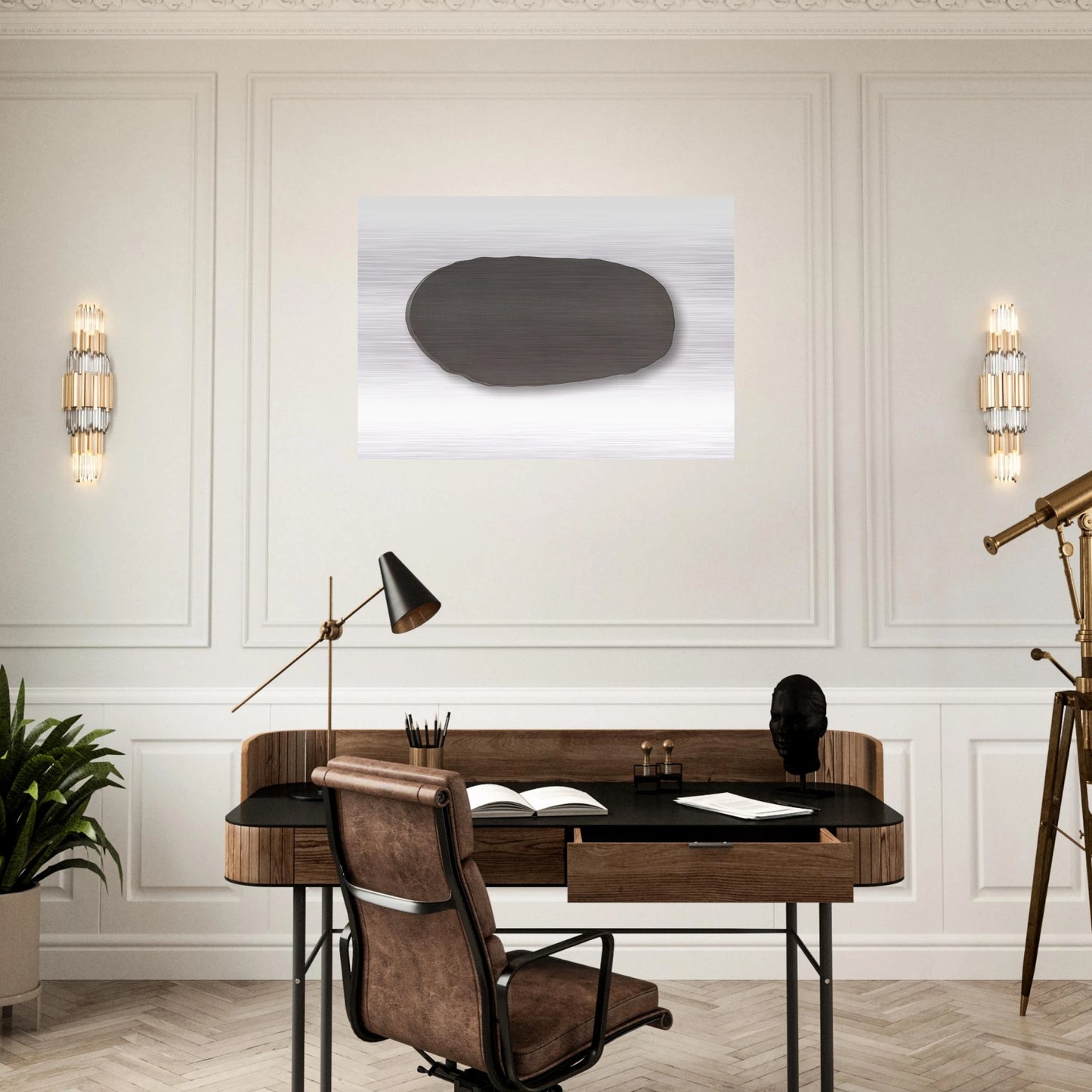 GRAUE SCHEIBE 1970 - BLINKY PALERMO Brushed Aluminum Print - 70x100 cm / 28x40 inches | BLINKY PALERMO Aluminum Print | BLINKY PALERMO Prints