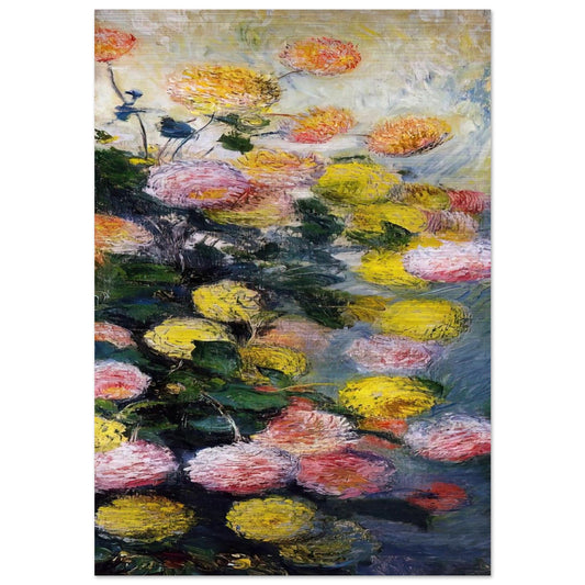 Dahlias 2 - claude monet Brushed Aluminum Print - 70x100 cm / 28x40 inches | claude monet Aluminum Print | claude monet Prints