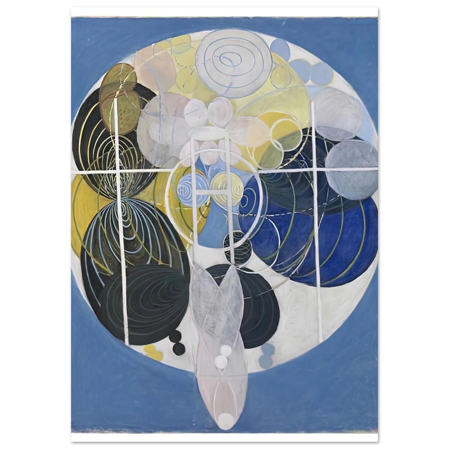 Hilma af Klint - THE LARGE FIGURE PAINTINGS NR 5 1907 Wall art - A3 (29.7 x 42  cm) - Premium Wooden Framed Poster With Fine Art Paper-canvas - Wood frame