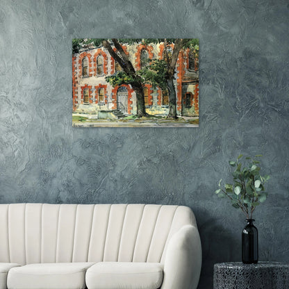 Old Dutch Building, Fishkill, New York - Childe Hassam Brushed Aluminum Print - 70x100 cm / 28x40 inches | Childe Hassam Aluminum Print | Childe Hassam Prints