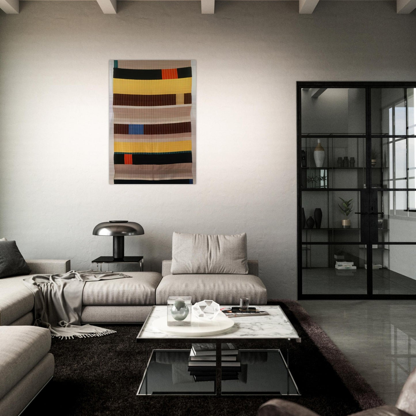 WALL HANGING 1925 1 - Anni Albers Brushed Aluminum Print - 70x100 cm / 28x40 inches | Anni Albers Aluminum Print | Anni Albers Prints
