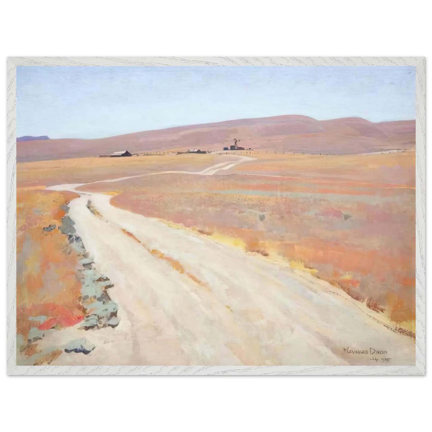 Maynard Dixon - ABANDONED RANCH 1935 Wall art - 28x43  cm / XL (11x17 Inches) - Premium Wooden Framed Poster With Fine Art Paper - Black frame