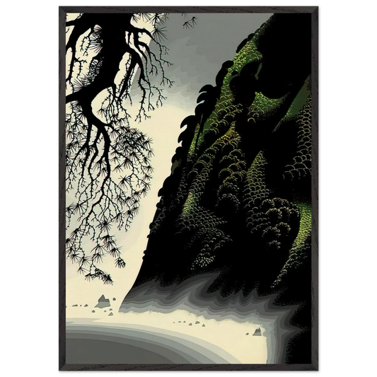 Little Big Sur - Eyvind Earle 70x100 cm / 28x40 inches Framed Art Print – Black Wooden Frame