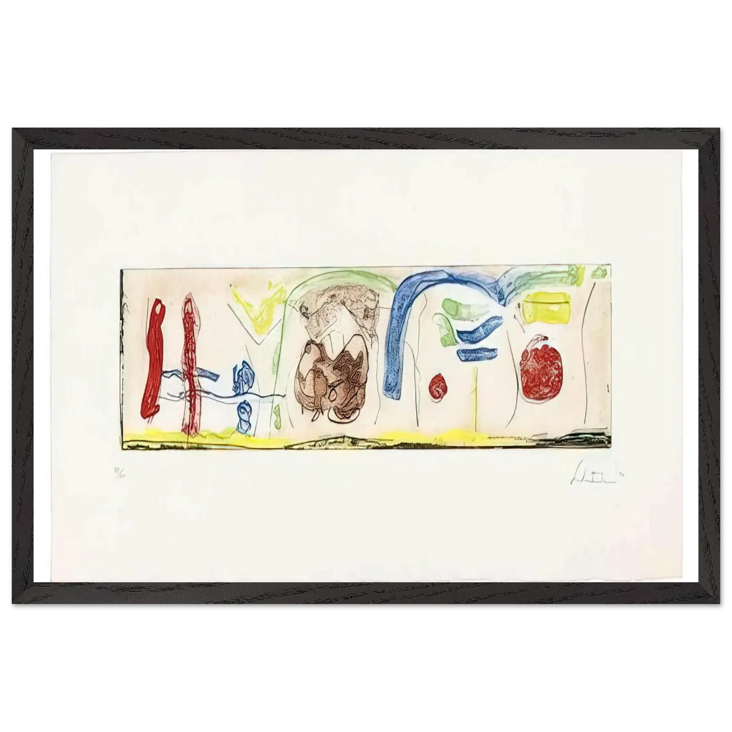 Helen Frankenthaler - Bridges - 1996 Wall art - 45x60 cm / 18x24 Inches - Premium Wooden Framed Poster With Fine Art Paper - White frame
