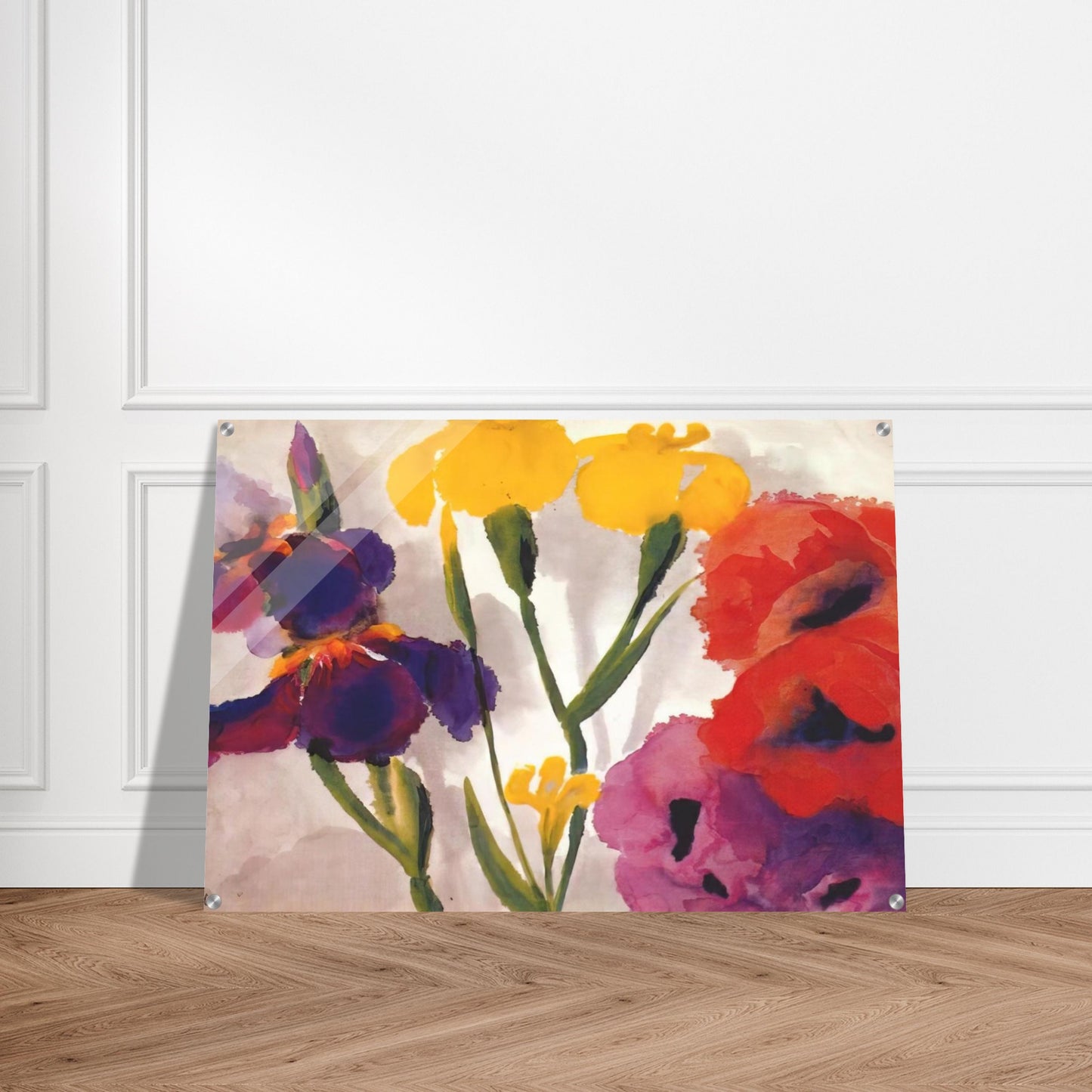 Irises and poppies - Emil Nolde Acrylic Print - 70x100 cm / 28x40″ inches