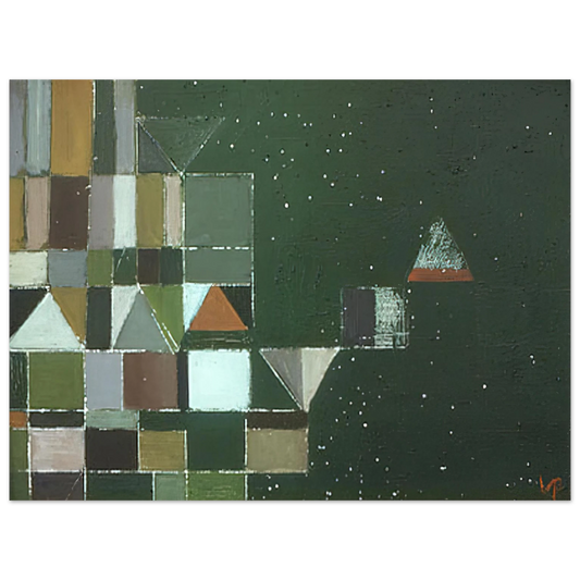 Victor Pasmore - SQUARE MOTIF GREEN LILAC 1948  75x100 cm / 30x40inches Fine Art Poster