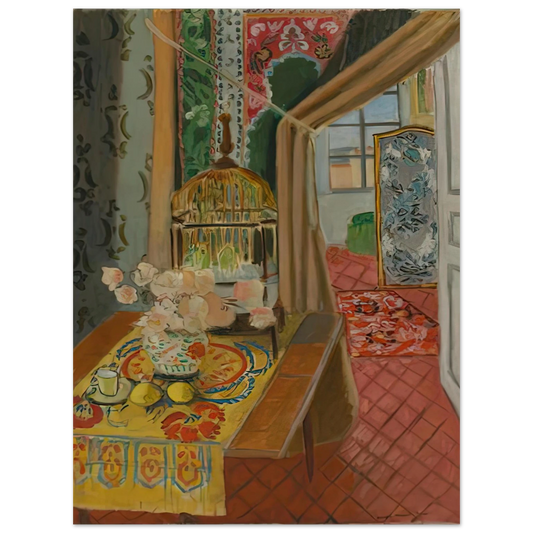 Henri Matisse - INTERIOR FLOWERS AND PARAKEETS 1924  75x100 cm / 30x40inches Fine Art Poster