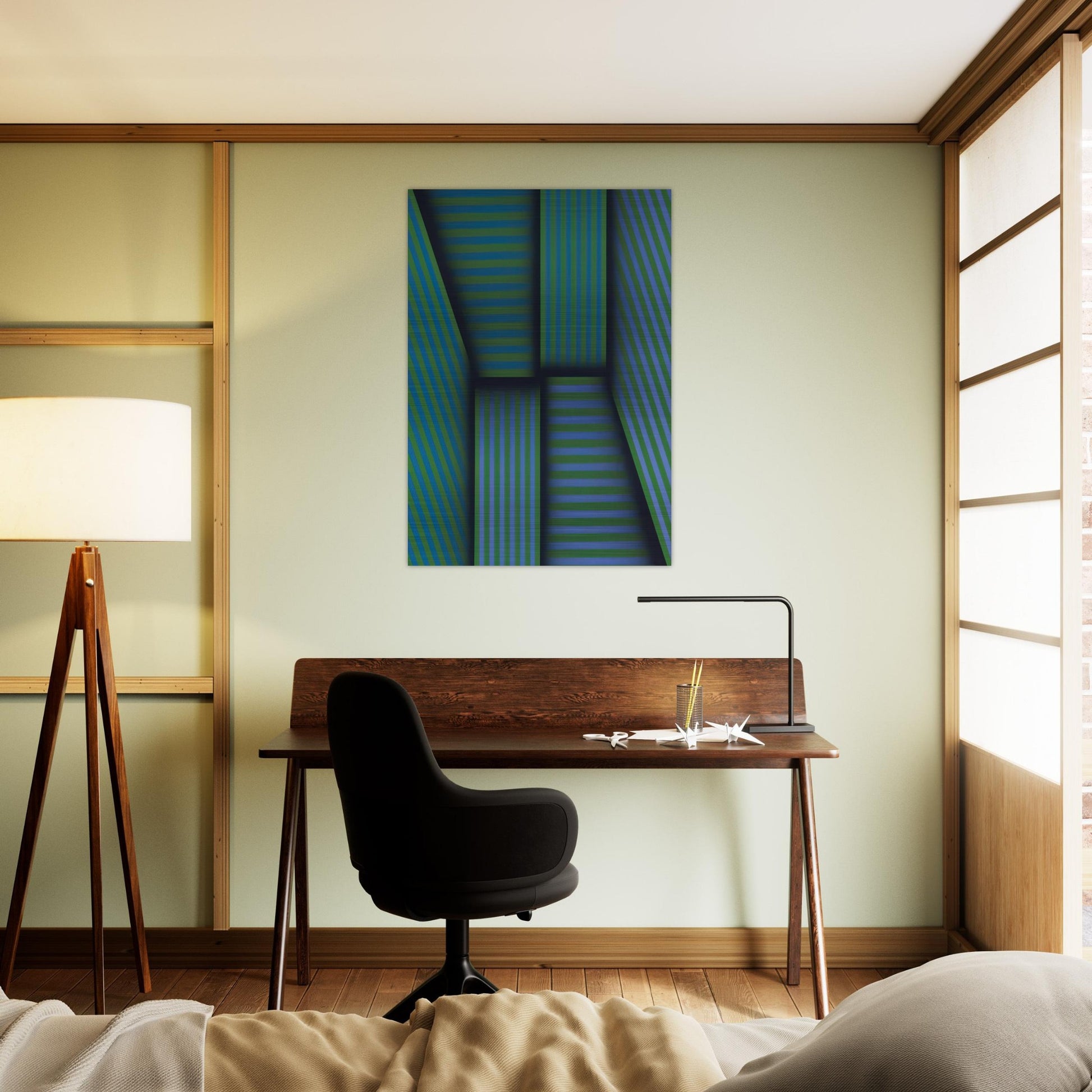 Scarlatti's Garden - Op Art - Omar Rayo Brushed Aluminum Print - 70x100 cm / 28x40 inches | Omar Rayo Aluminum Print | Omar Rayo Prints