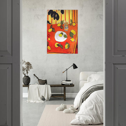BLACK PHILODENDRON AND LEMONS 1943 - Henri Matisse Brushed Aluminum Print - 70x100 cm / 28x40 inches | Henri Matisse Aluminum Print | Henri Matisse Prints