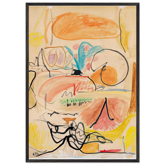 Window Shade No 1 1952- - Helen Frankenthaler 70x100 cm / 28x40 inches Framed Art Print – Black Wooden Frame