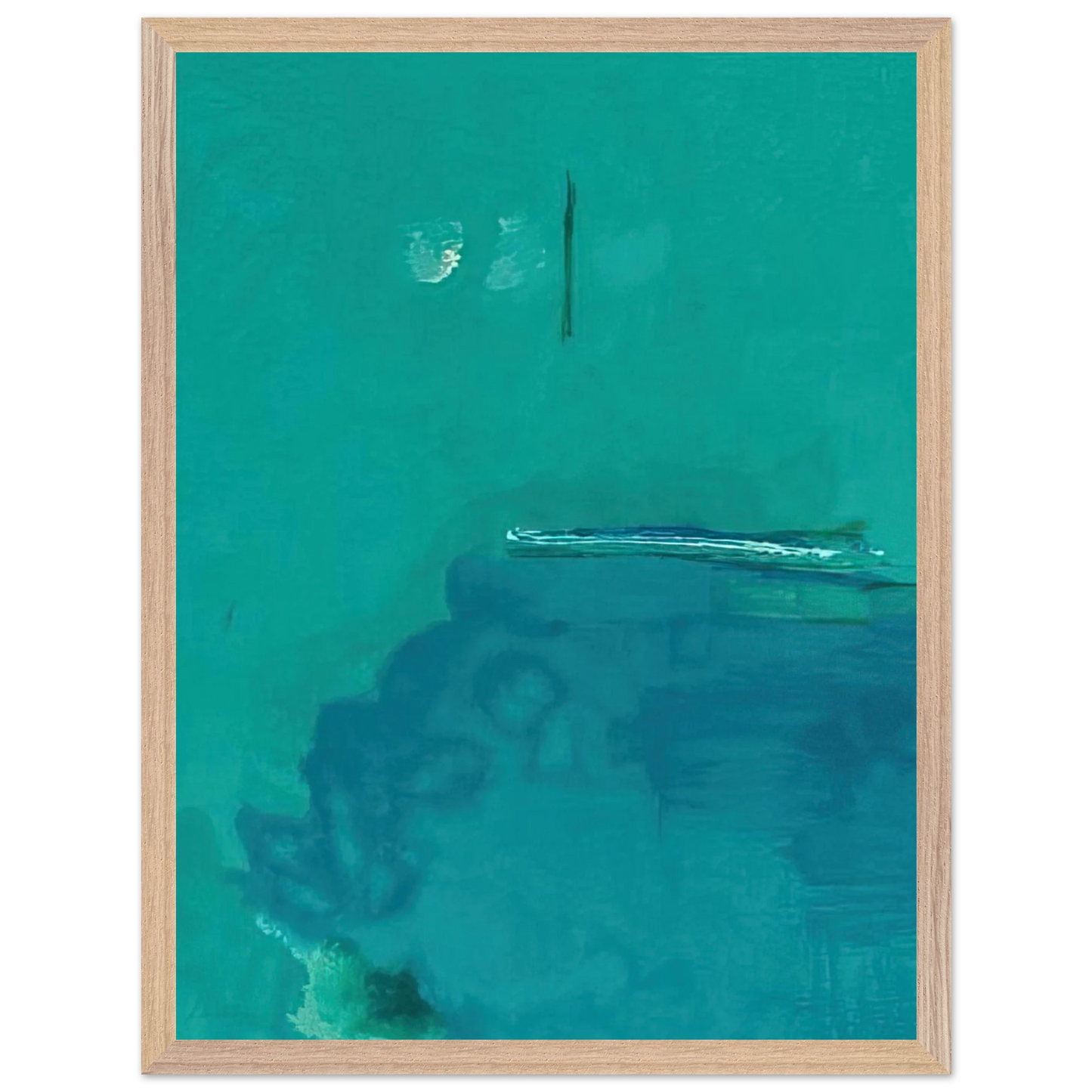 Helen Frankenthaler - Contentment Island - 2004 Wall art - 50x70 cm / 20x28 inches - Premium Wooden Framed Poster With Fine Art Paper-canvas - White frame