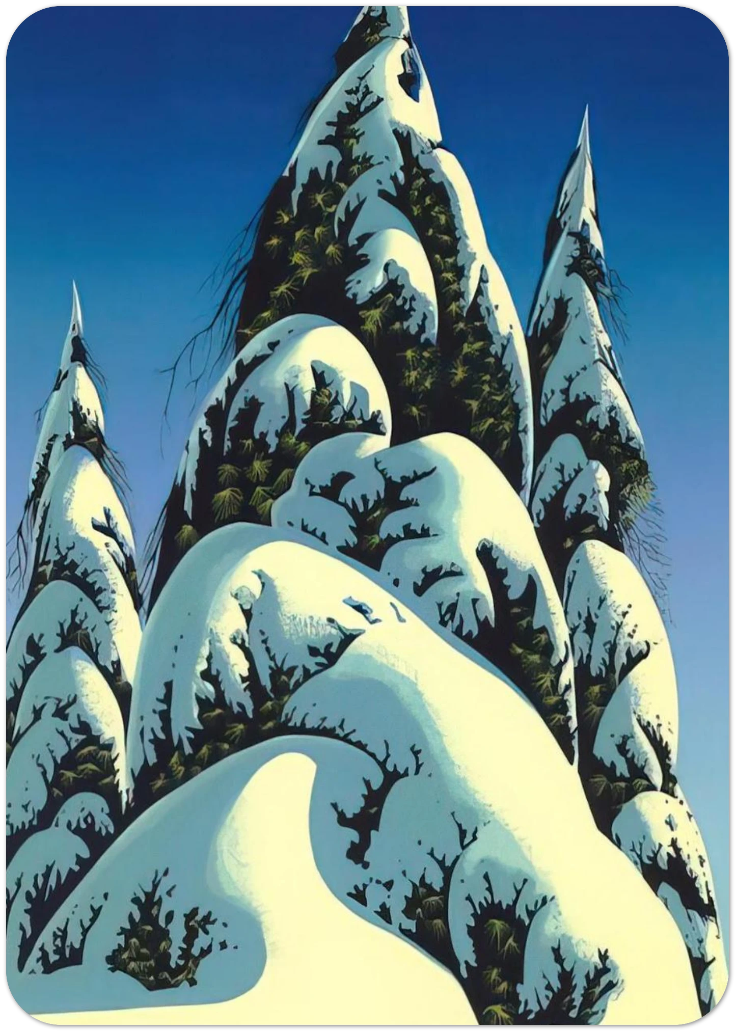 New Fallen Snow By Eyvind Earle Pack of 10 Post Cards | Eyvind Earle Post Cards | A6 (10.5 x 14.8 cm) - 4.1 x 5.8 inches