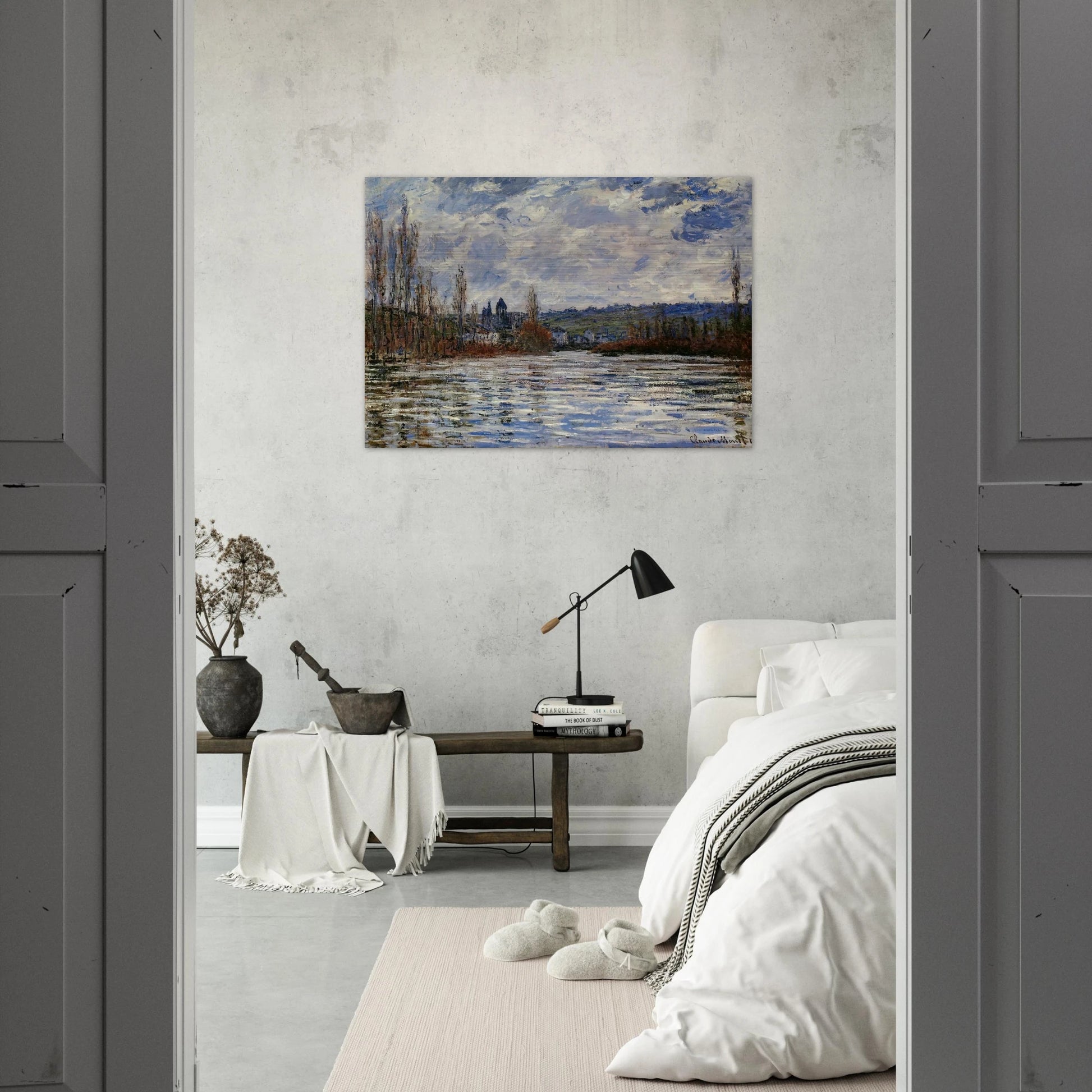 Flood of the Seine at Vetheuil - claude monet Brushed Aluminum Print - 70x100 cm / 28x40 inches | claude monet Aluminum Print | claude monet Prints