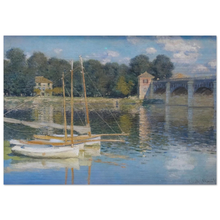The Bridge at Argenteuil - claude monet Brushed Aluminum Print - 70x100 cm / 28x40 inches | claude monet Aluminum Print | claude monet Prints