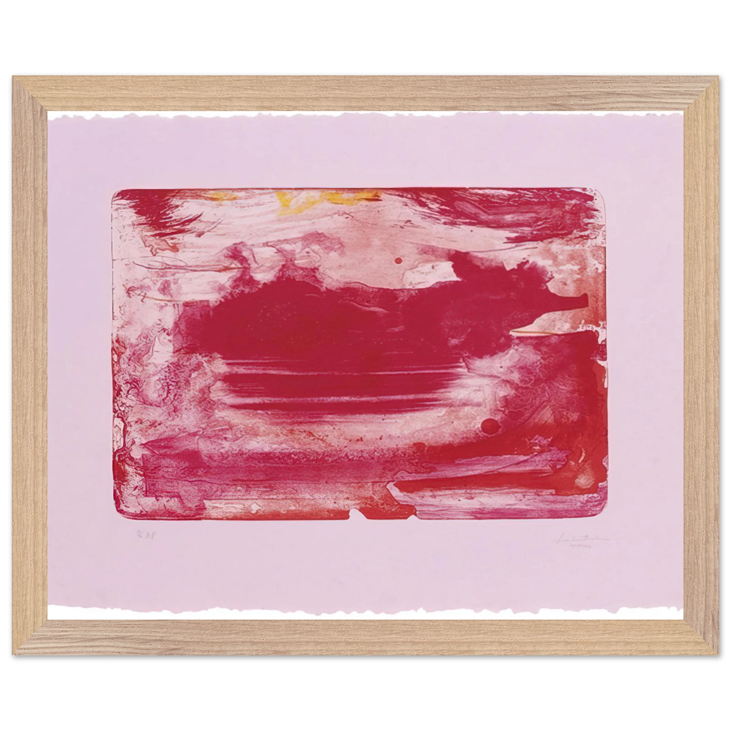 Helen Frankenthaler - The Red Sea - 1982 Wall art - 27x35 cm / 11x14 inches - Premium Wooden Framed Poster With Fine Art Paper-canvas - Black frame