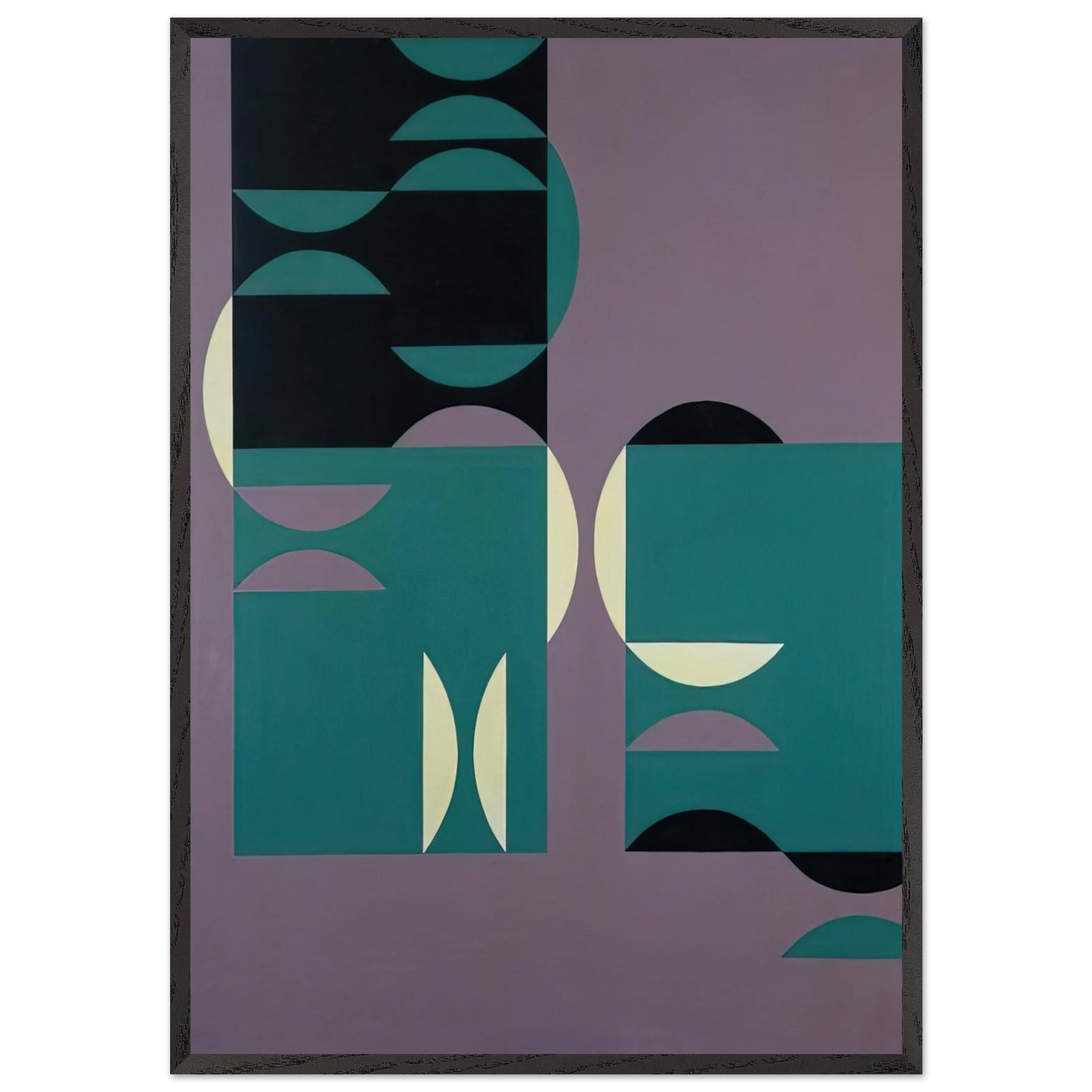 4 temas circulares - 1953 - Tomas Maldonado 70x100 cm / 28x40 inches Framed Art Print – Black Wooden Frame