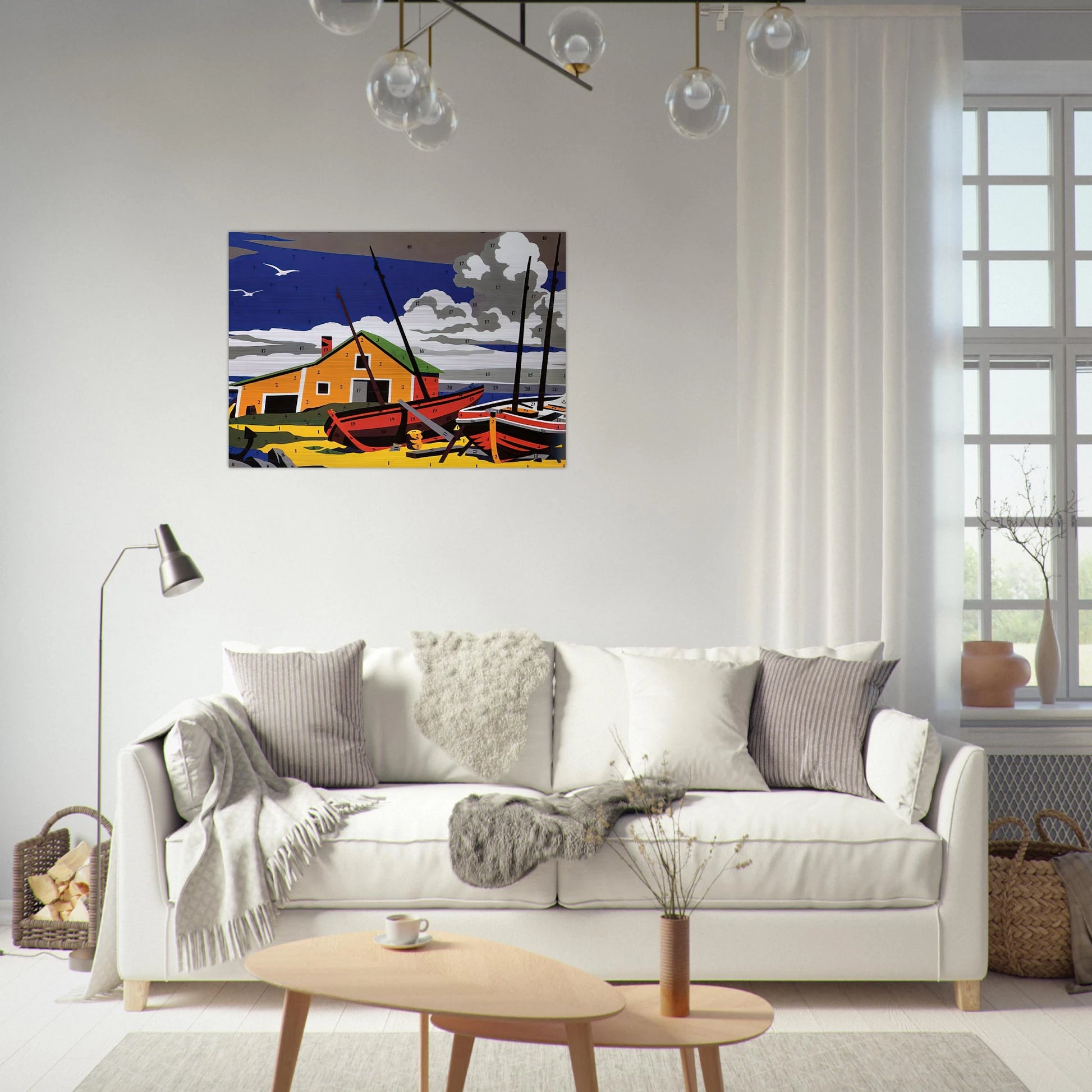 Do It Yourself  Seascape  - Andy Warhol Brushed Aluminum Print - 70x100 cm / 28x40 inches | Andy Warhol Aluminum Print | Andy Warhol Prints