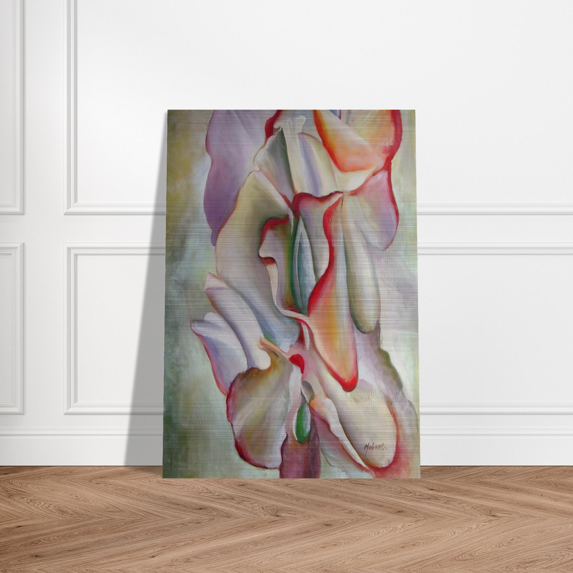 Pink Sweet Peas - Georgia O'Keeffe Brushed Aluminum Print - 70x100 cm / 28x40 inches | Georgia O'Keeffe Aluminum Print | Georgia O'Keeffe Prints