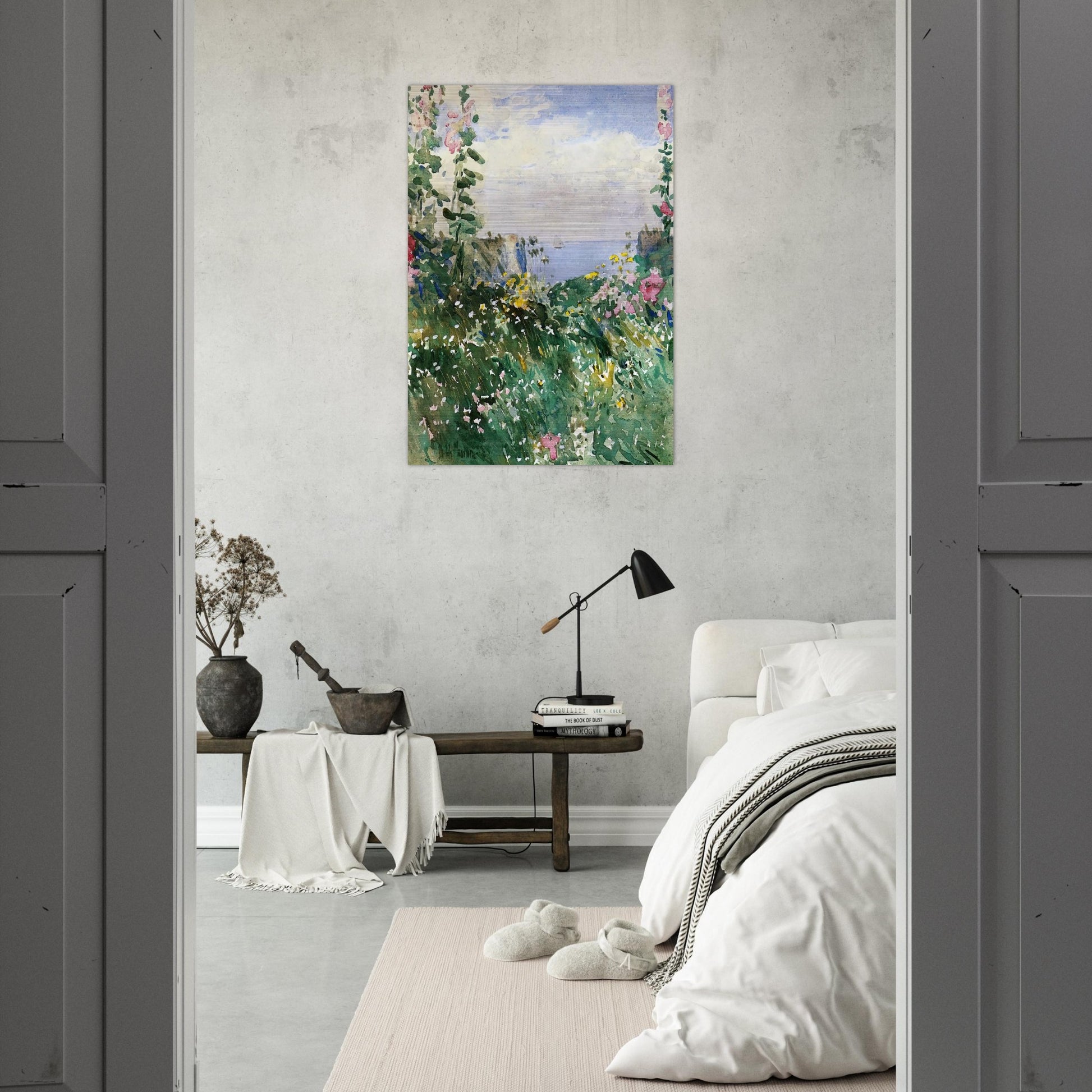 Isles of Shoals Garden, Appledore - Childe Hassam Brushed Aluminum Print - 70x100 cm / 28x40 inches | Childe Hassam Aluminum Print | Childe Hassam Prints