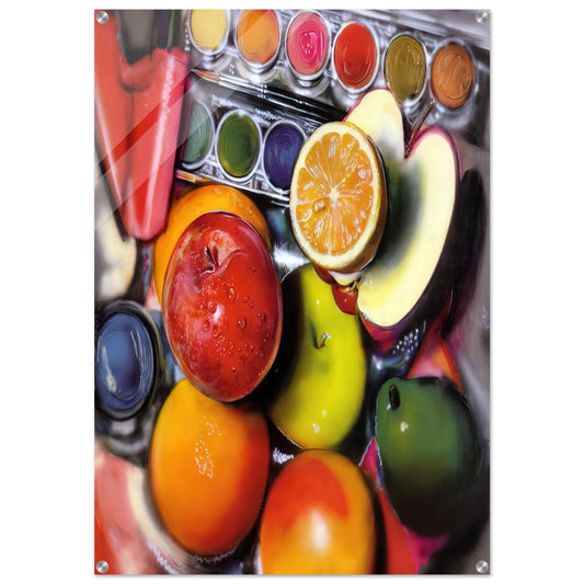ENERGY APPLES 1980 - Audrey Flack Acrylic Print - 70x100 cm / 28x40″ inches