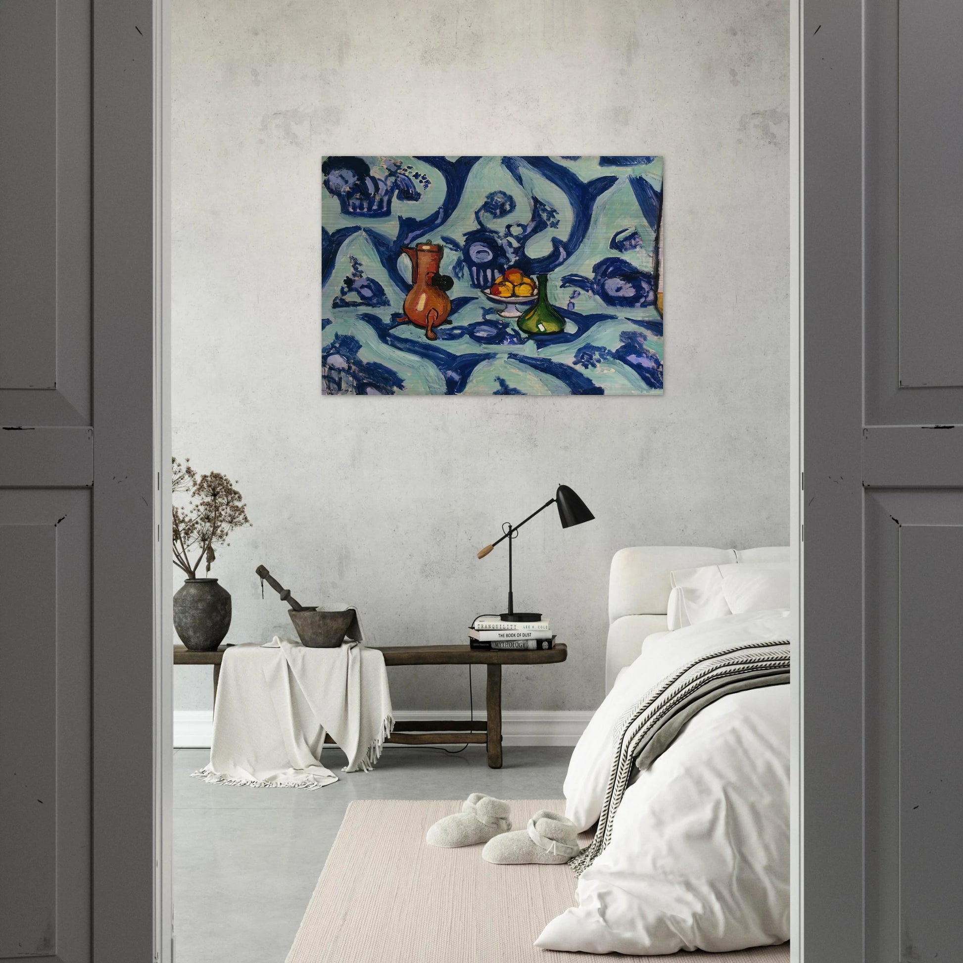 STILL LIFE WITH BLUE TABLECLOTH 1906 - Henri Matisse Brushed Aluminum Print - 70x100 cm / 28x40 inches | Henri Matisse Aluminum Print | Henri Matisse Prints