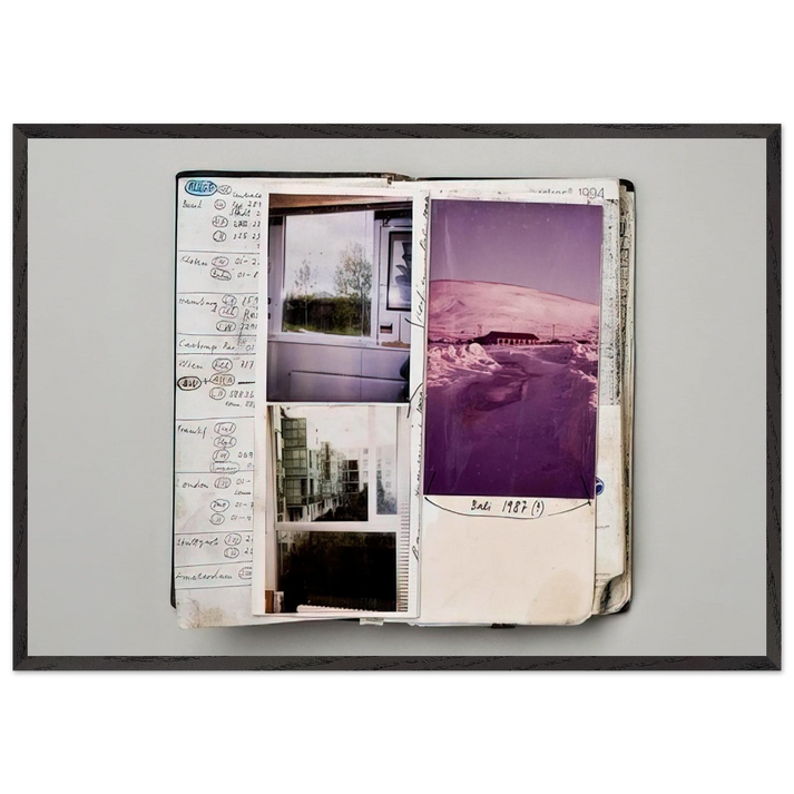 1994 Notebook  Diary detail - 1994 - Dieter Roth 70x100 cm / 28x40 inches Framed Art Print – Black Wooden Frame
