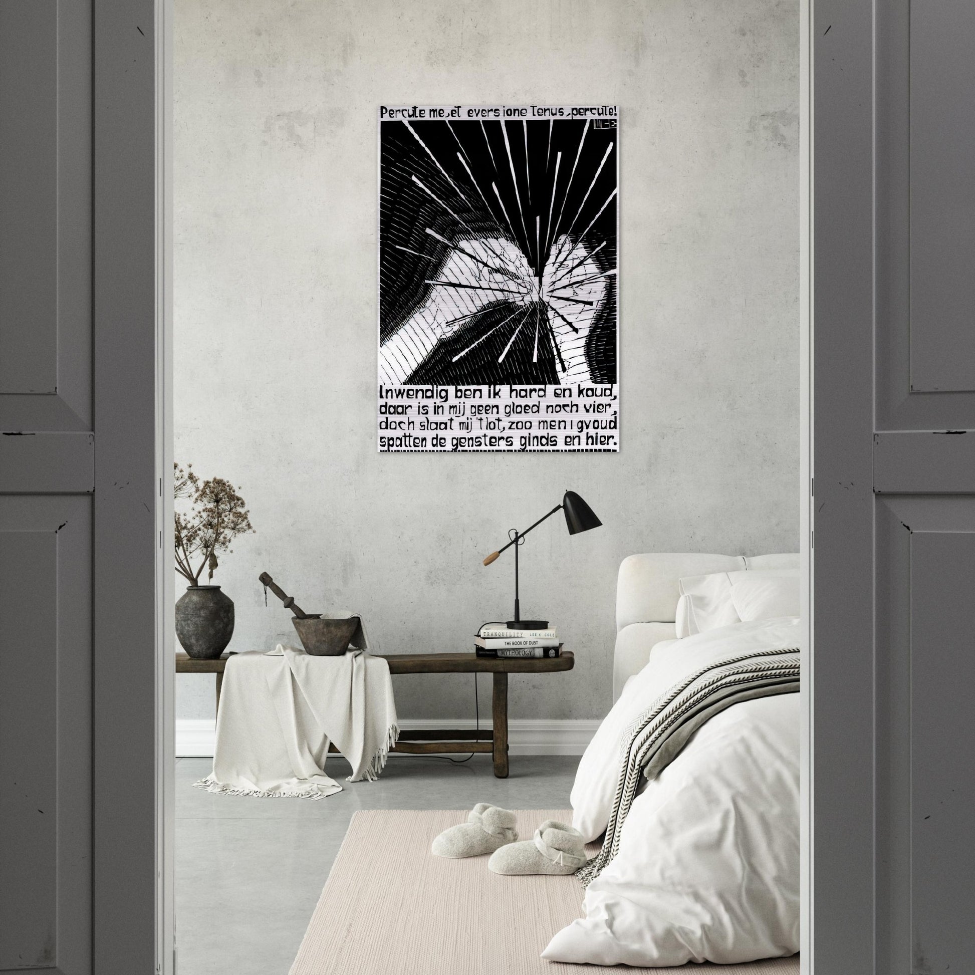 EMBLEMATA FLINT - MC Escher Brushed Aluminum Print - 70x100 cm / 28x40 inches | MC Escher Aluminum Print | MC Escher Prints
