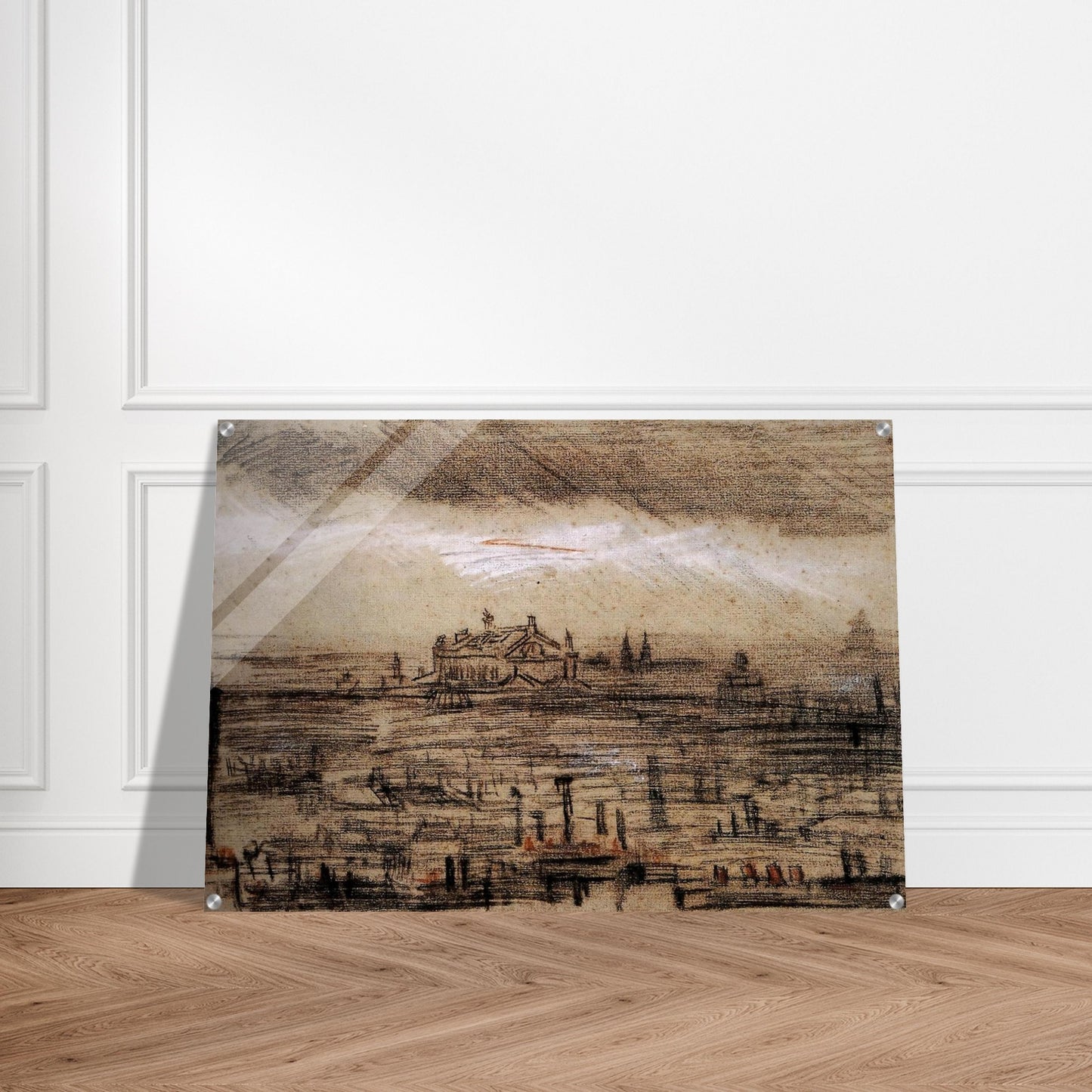 A View of Paris with the Op - Vincent van Gogh Acrylic Print - 70x100 cm / 28x40″ inches | Vincent van Gogh Wall Art | Vincent van Gogh Prints