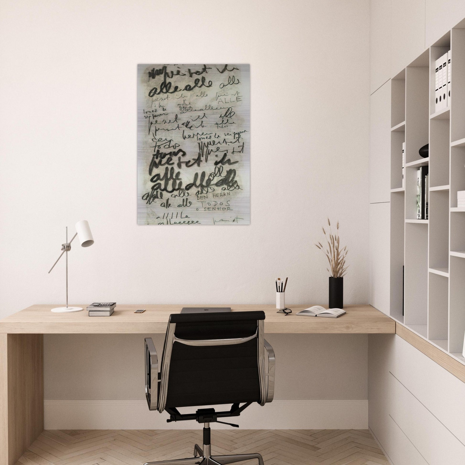 Untitled Alle - 1965 - Mira Schendel Brushed Aluminum Print - 70x100 cm / 28x40 inches | Mira Schendel Aluminum Print | Mira Schendel Prints