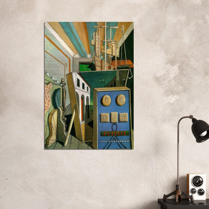 METAPHYSICAL INTERIOR WITH BISCUITS 1916 - Giorgio de Chirico Brushed Aluminum Print - 70x100 cm / 28x40 inches | Giorgio de Chirico Aluminum Print | Giorgio de Chirico Prints