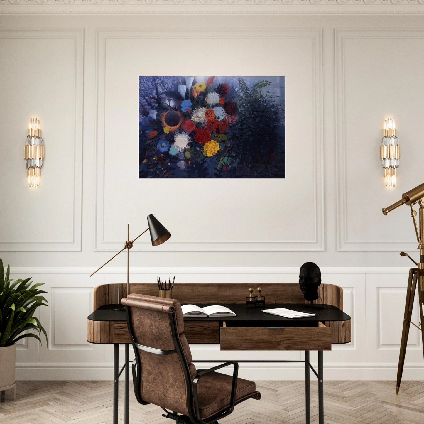 Flowers No. 1 - 1975 - Gebre Kristos Desta Brushed Aluminum Print - 70x100 cm / 28x40 inches | Gebre Kristos Desta Aluminum Print | Gebre Kristos Desta Prints