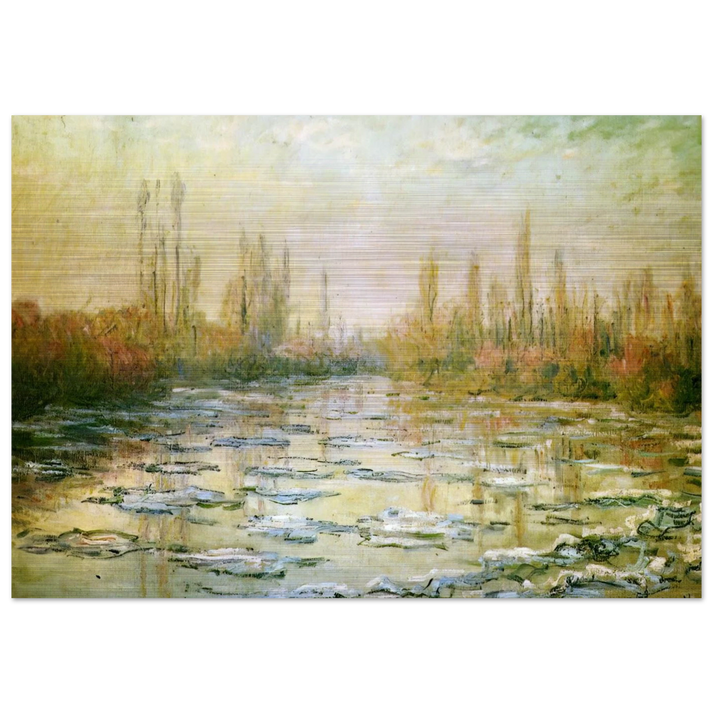 The Ice Floes - claude monet Brushed Aluminum Print - 70x100 cm / 28x40 inches | claude monet Aluminum Print | claude monet Prints
