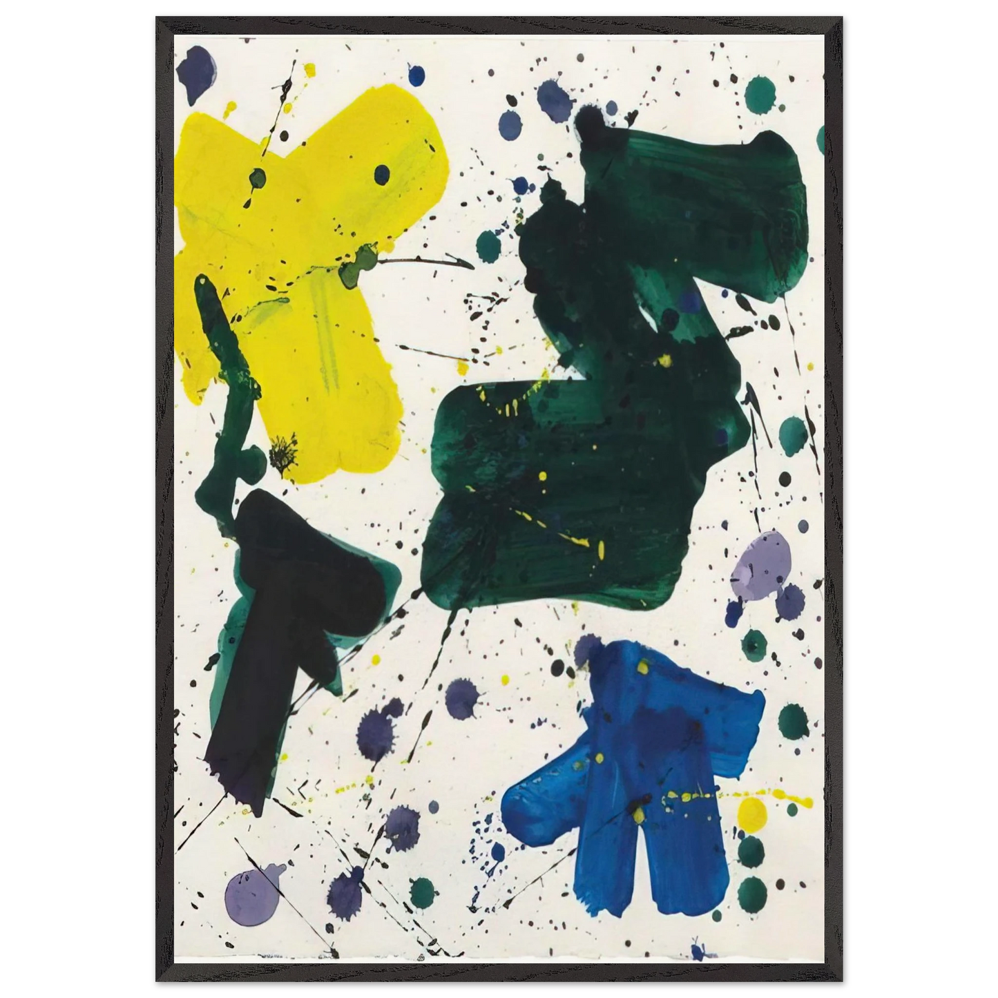 Untitled II - Sam Francis 70x100 cm / 28x40 inches Framed Art Print – Black Wooden Frame