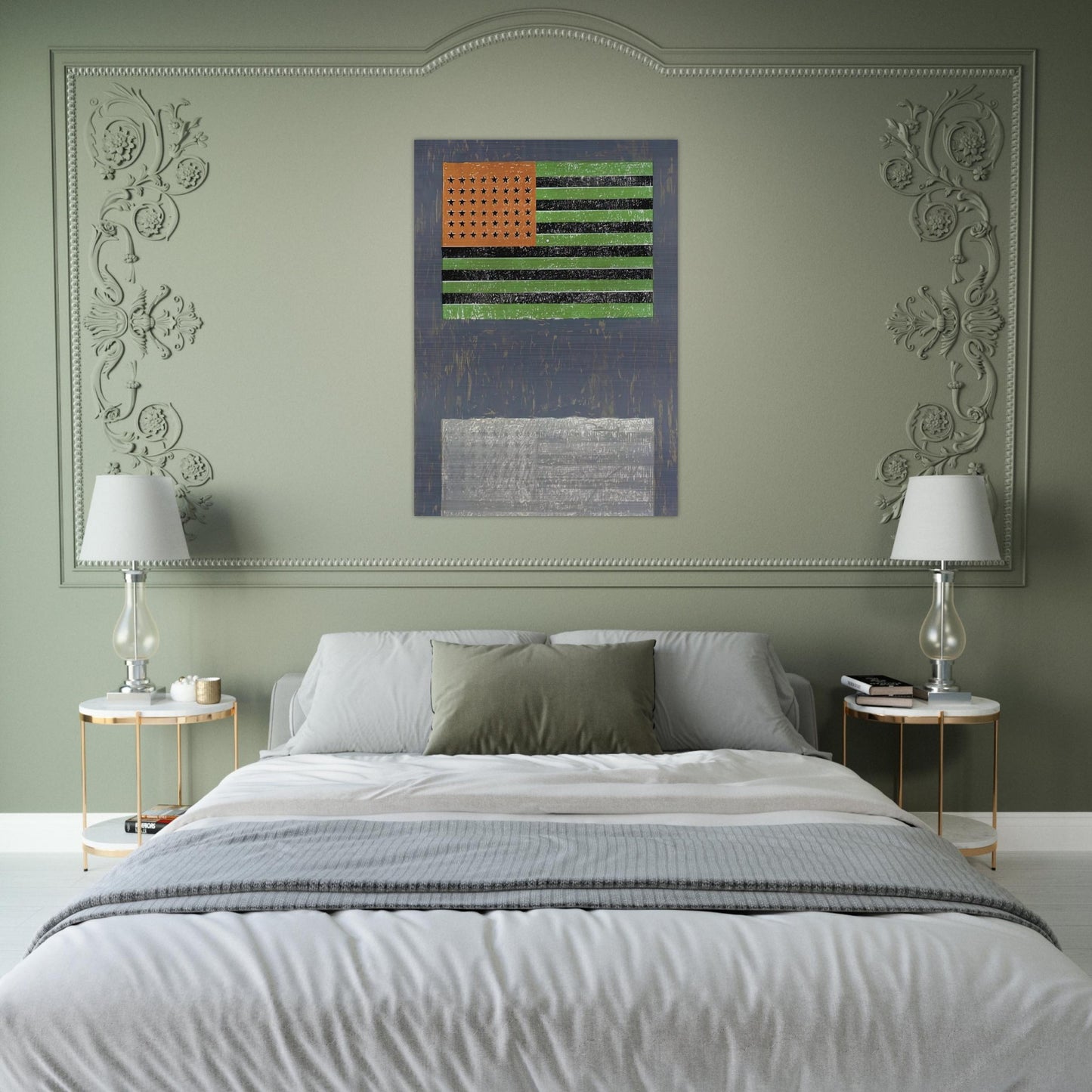 FLAGS ULAE 42 - Jasper Johns Brushed Aluminum Print - 70x100 cm / 28x40 inches | Jasper Johns Aluminum Print | Jasper Johns Prints